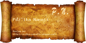 Pálka Nanett névjegykártya